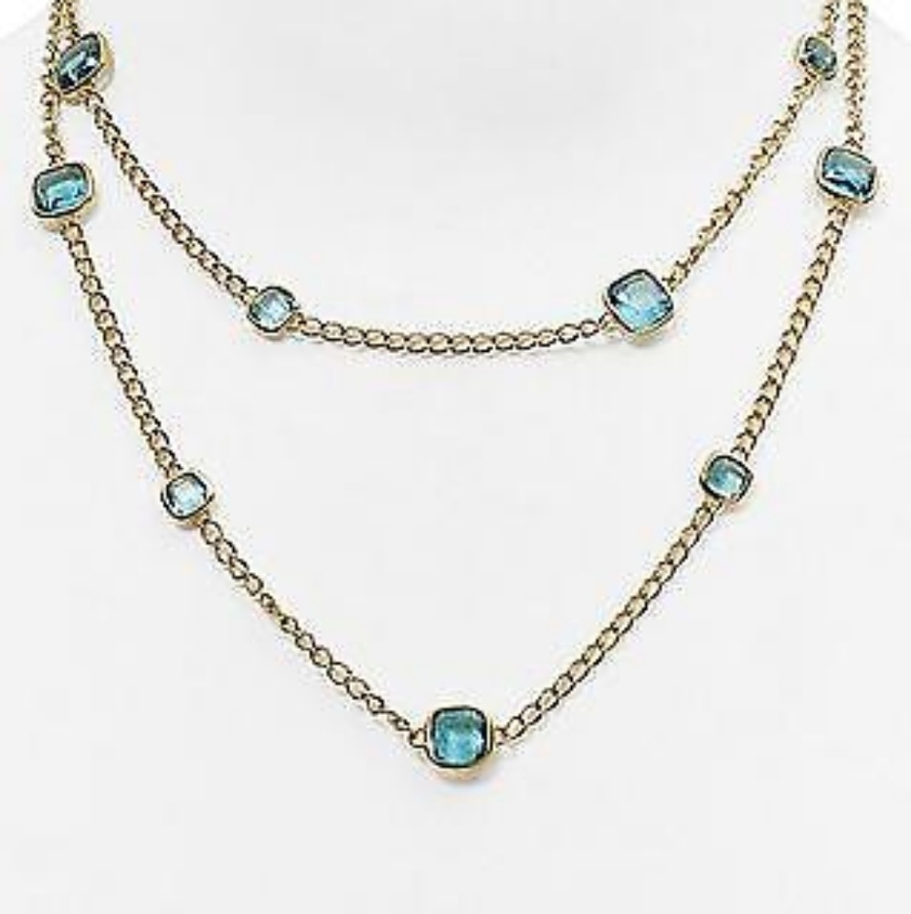 Blue and gold michael kors necklace